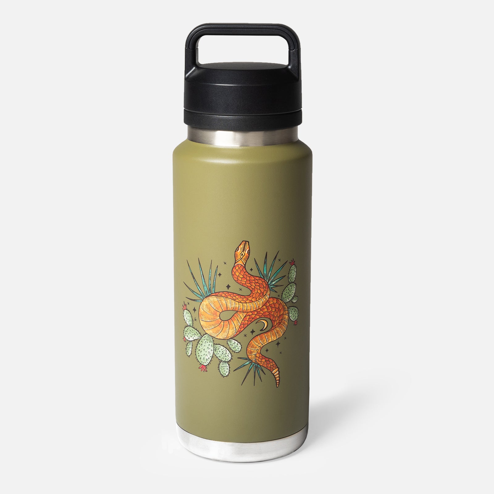 Artist Series Bottle 36oz/Rattler Drinkware 36oz_Snake_Back