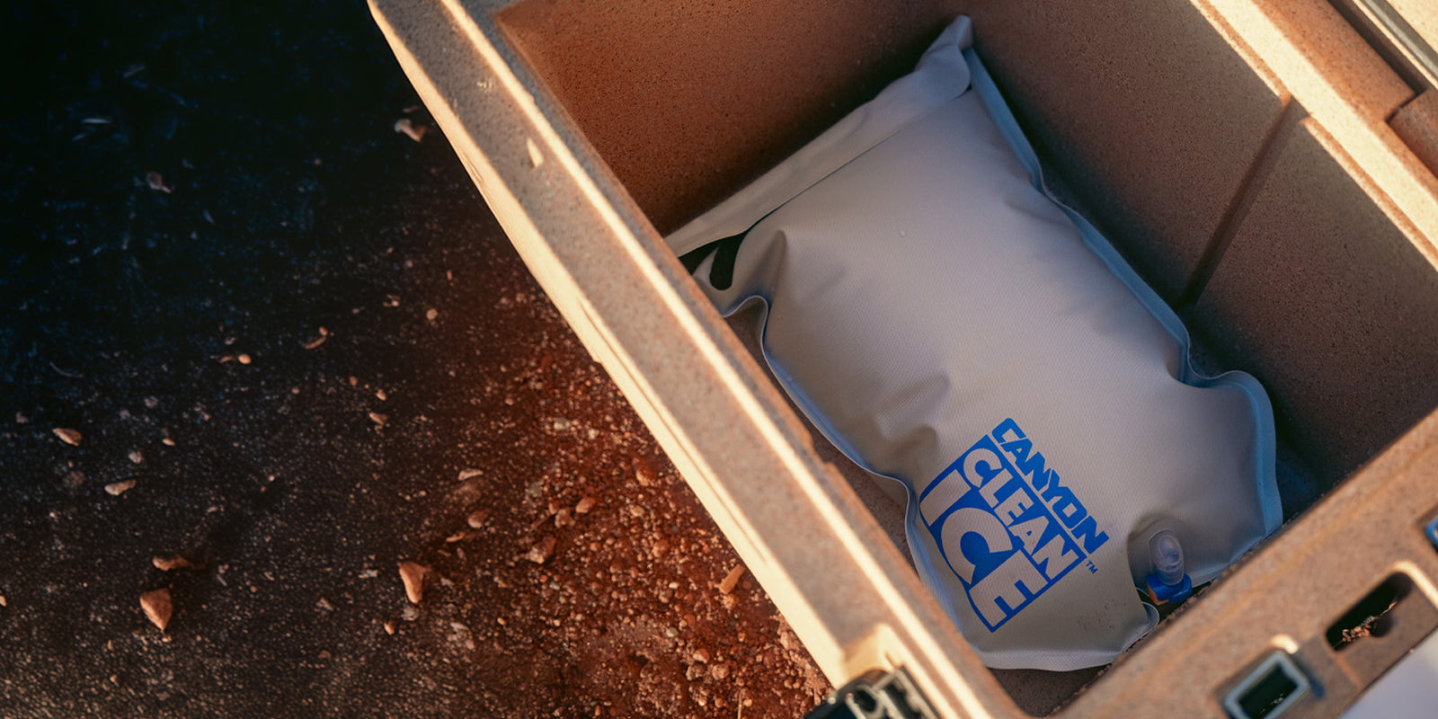 Clean Ice Bag inside a Canyon Cooler
