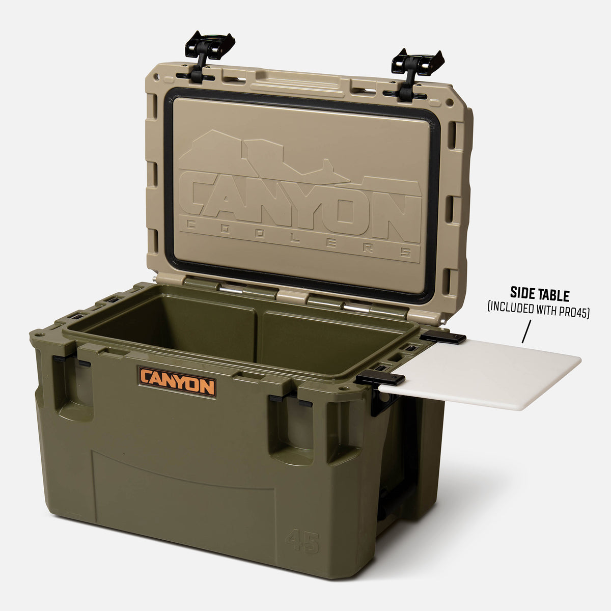 PRO 45 Quart Cooler Weekend PRO45JG_Perspective_OpenTable_with_Text_8a47c3c9-4063-4648-9ed4-215a9669b4b3