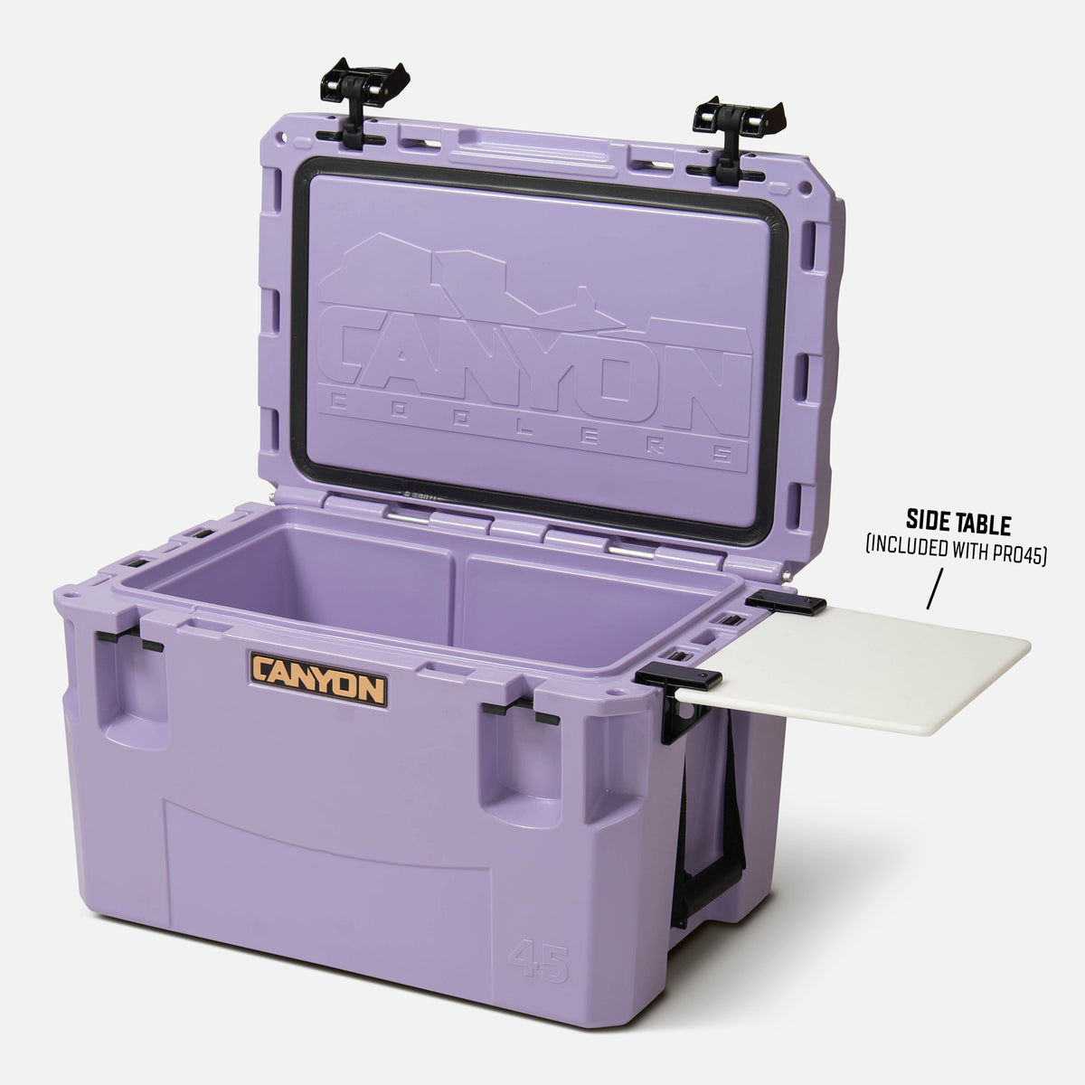 PRO 45 Quart Cooler Weekend PRO45LP_Perspective_OpenTable_with_Text_6870aaeb-3d34-455c-912b-ac5a1cf3df62