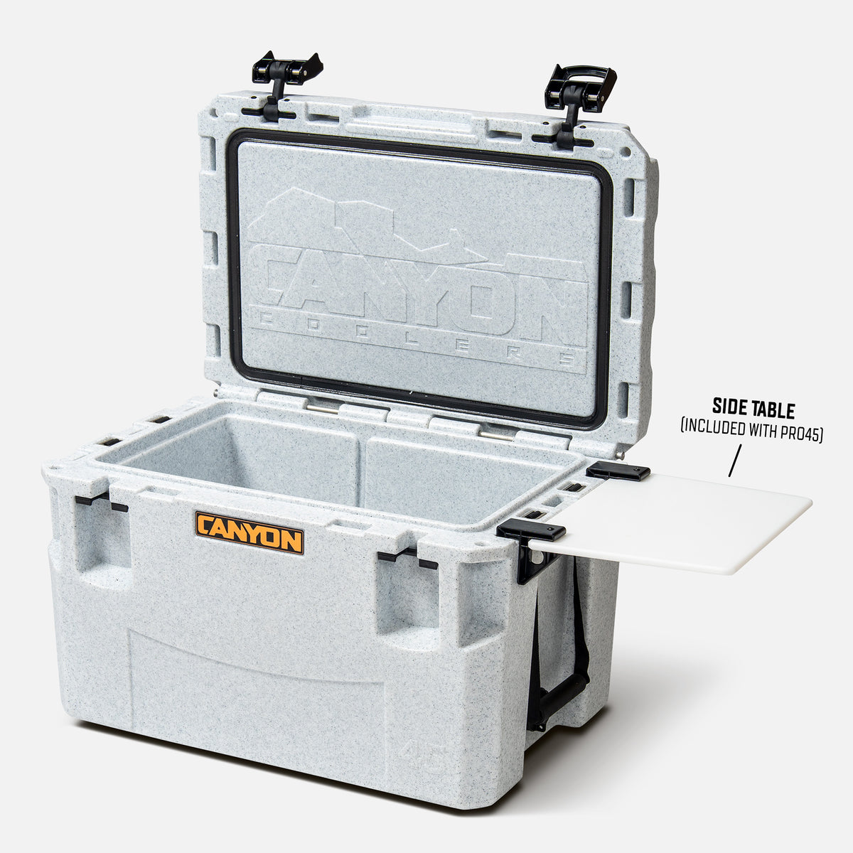 PRO 45 Quart Cooler Weekend PRO45WM_Perspective_OpenTable_with_Text