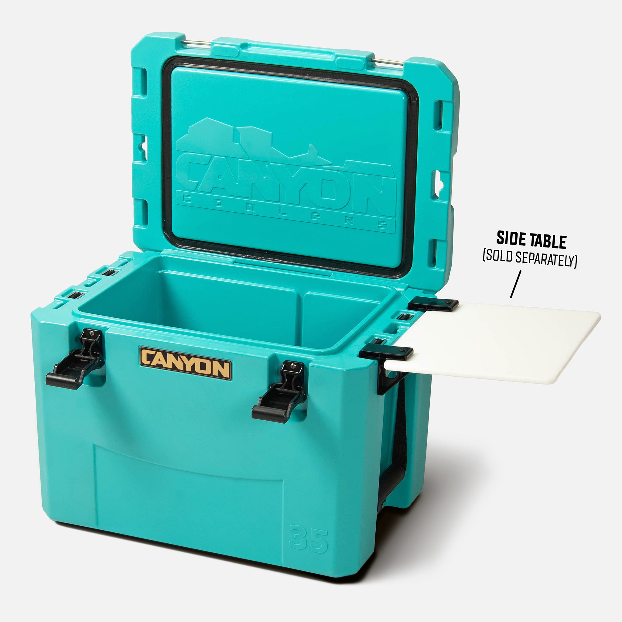 NEIGHBORHOOD× Deelight 35QT P-COOLER BOX X35HB_Perspective_OpenTable_wi
