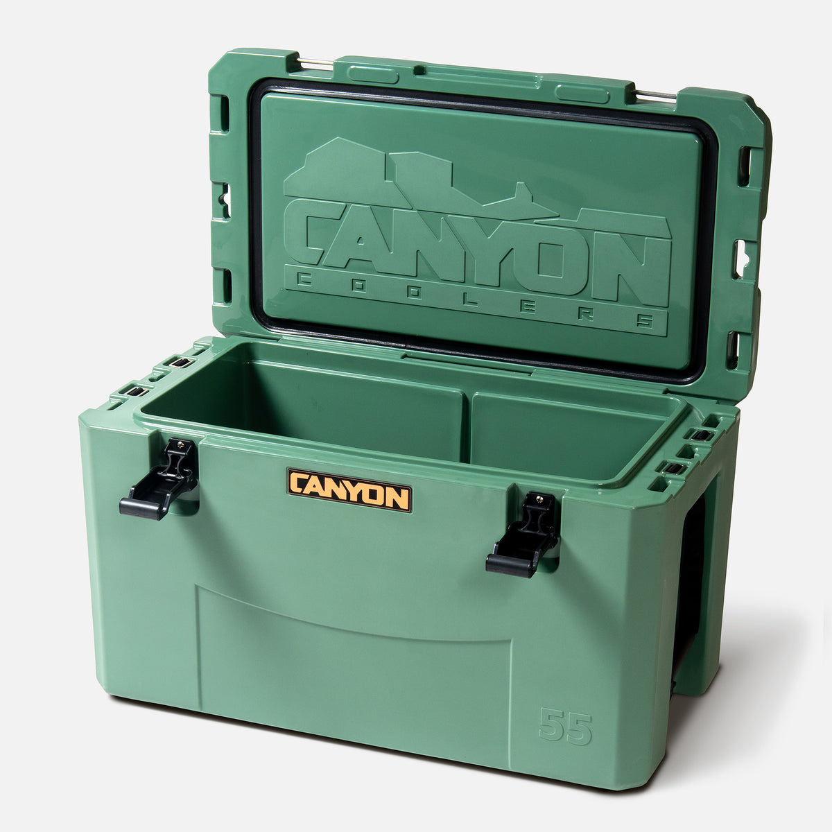 Outfitter 55qt V2 Cooler Weekend X55NGSG_Perspective_Open_be816538-d9c3-40ce-aaca-d557eb266708