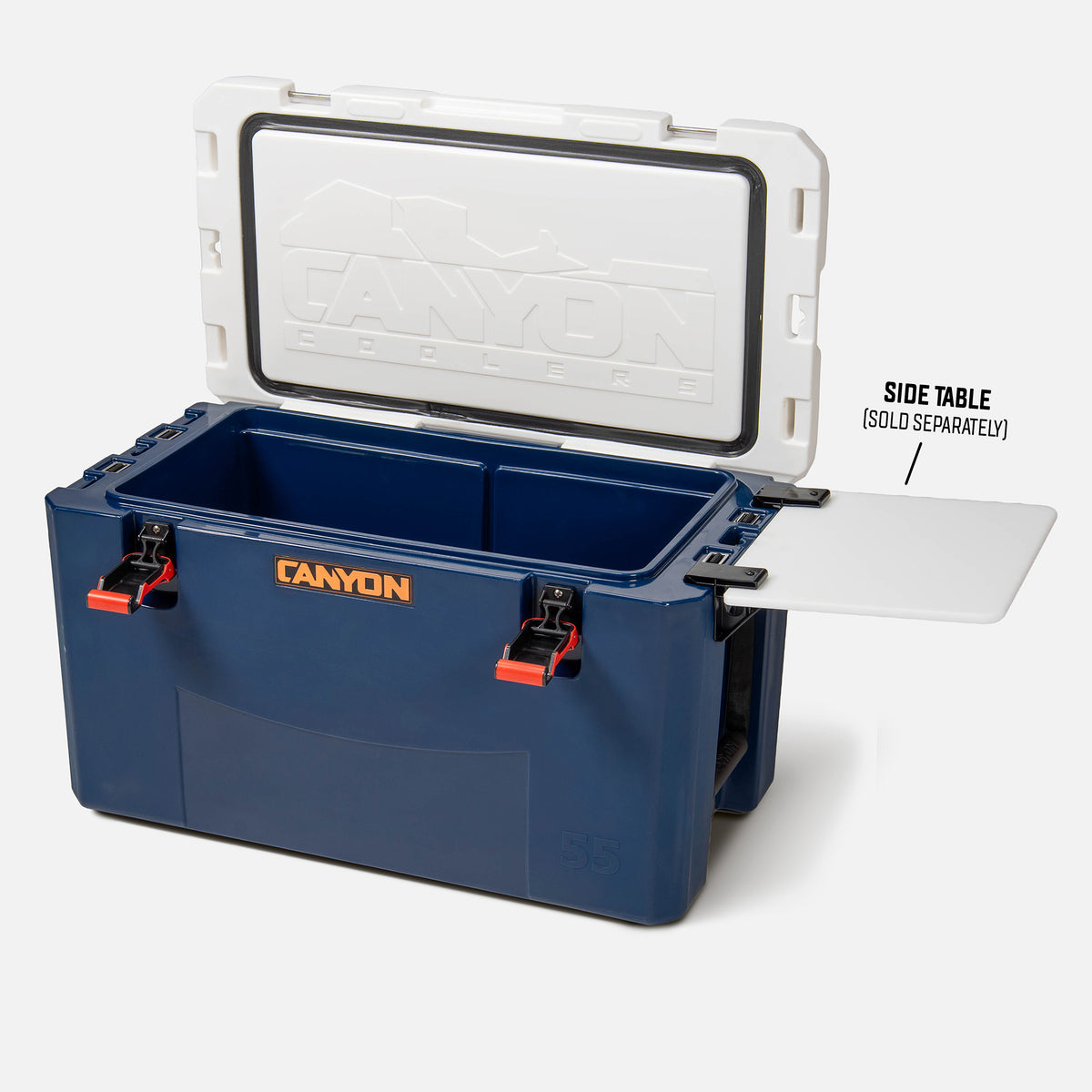 Outfitter 55qt V2 Cooler Weekend X55V2LB_Open_Table_with_Text